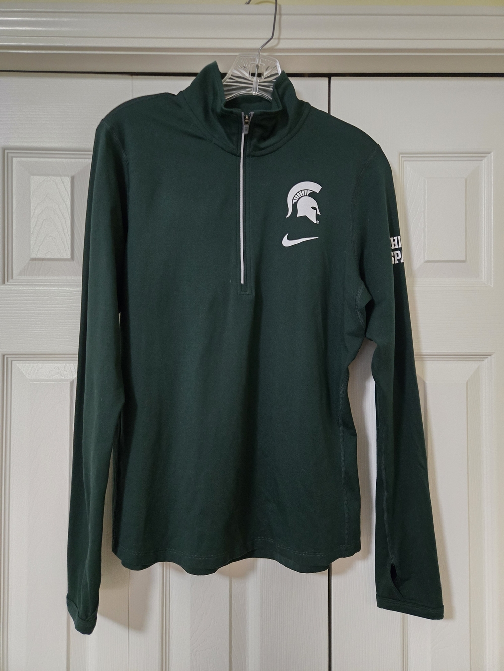 Nike Green Quarter Zip Pullover with White Logo